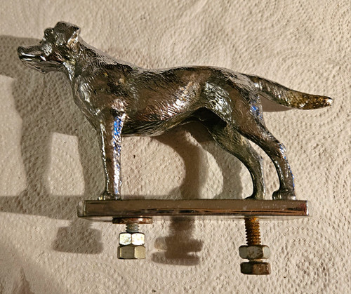Vintage chrome plated gun dog - chrome,