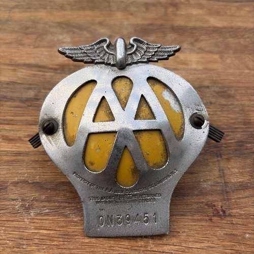Vintage car badge with - vintage, aa