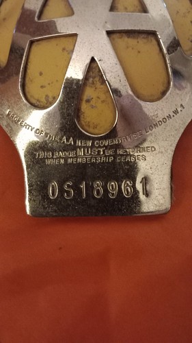 Vintage car badge - vintage, aa