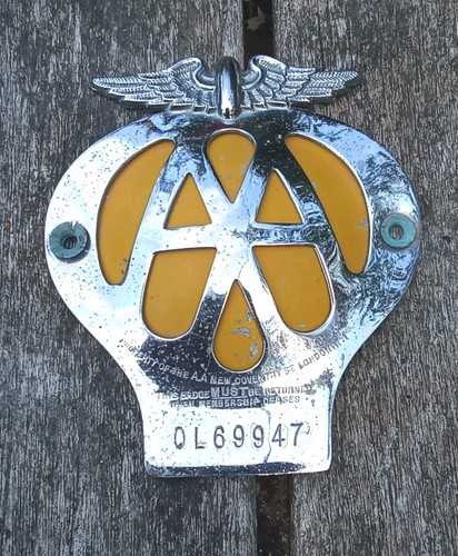 Vintage car badge - badge, chrome