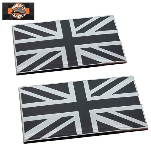 Union jack enamel badge black - union,